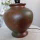 Vintage, aged copper metal lamp base