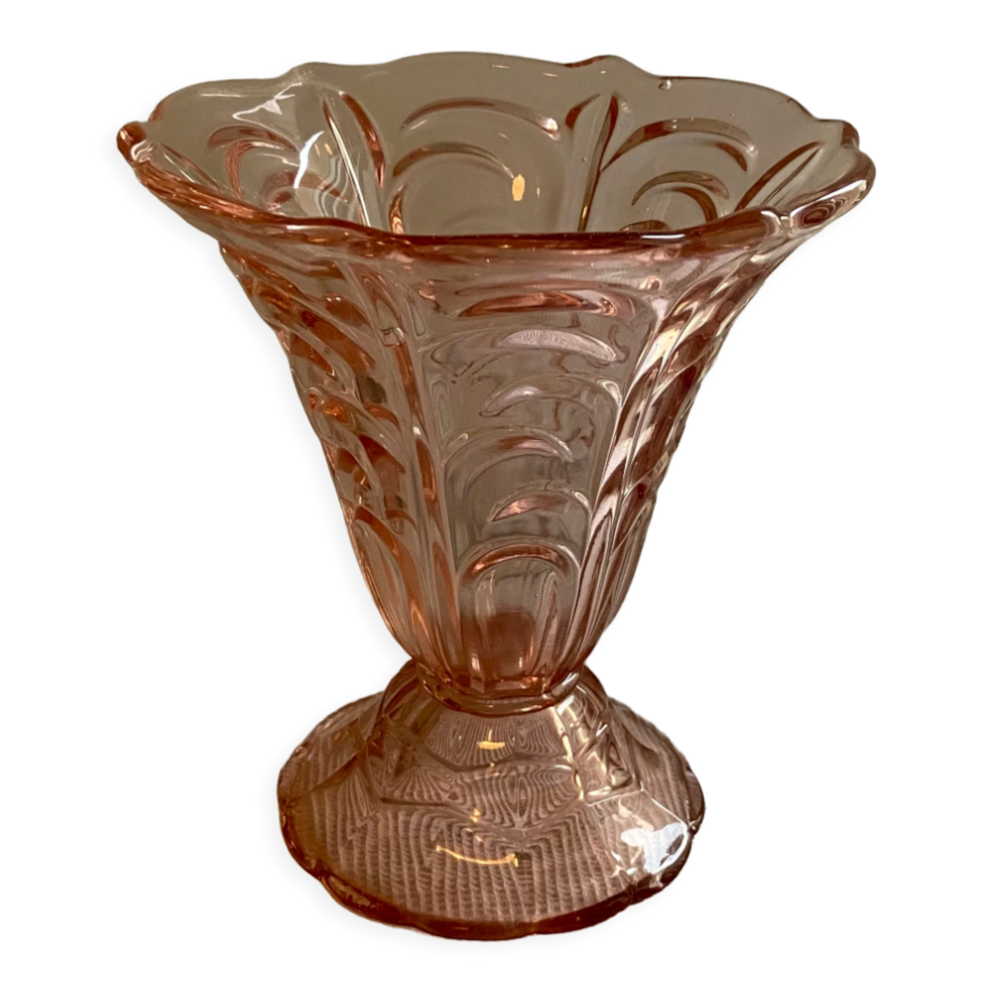 Pop-up Christmas 2022 - Vintage Pink Glass Vase Molded 1960