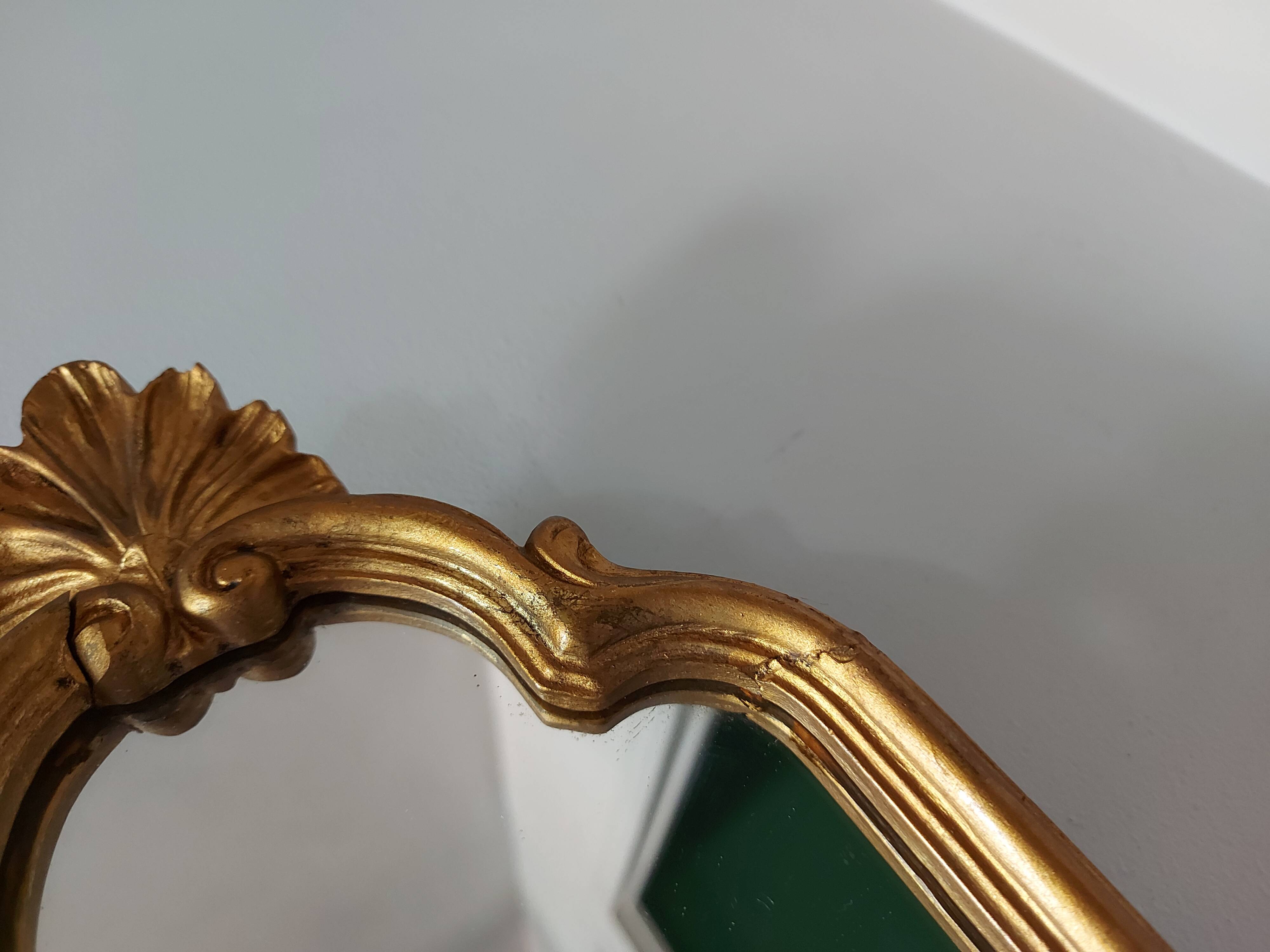 Miroir baroque doré 16x39cm