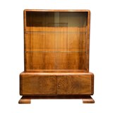 Vitrine en noyer Art Déco