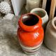 W. Germany vase in orange and beige glazed ceramic