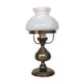 Small Art Deco opaline lamp, brass foot
