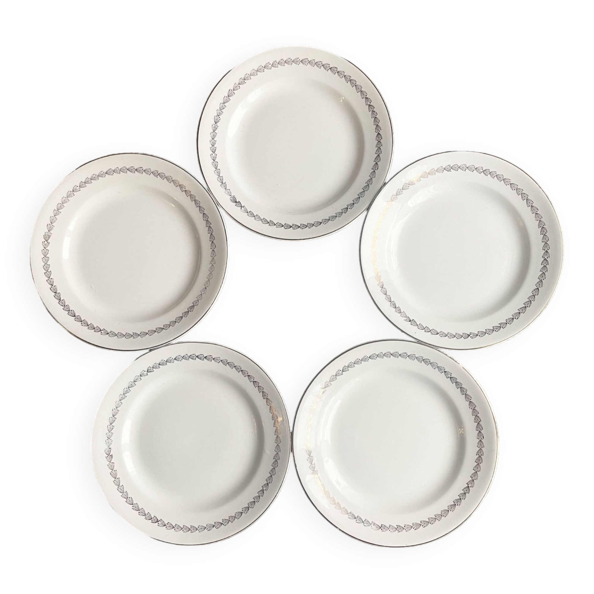 Sarreguemines Dubarry earthenware dessert plates