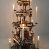 19th century handmade Christmas pyramid – rare and beautiful German folk art piece
