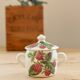 Vintage porcelain sugar bowl from Paris – Red fruit decoration