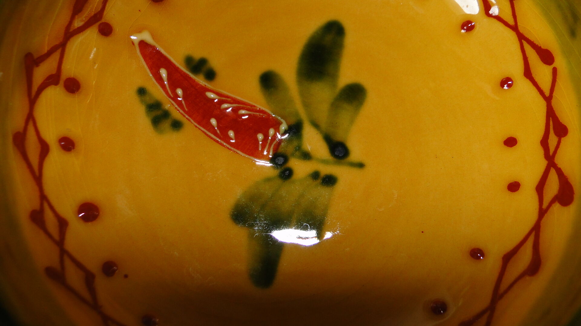 Vallauris ceramic aperitif or other serving dish with 3 compartments