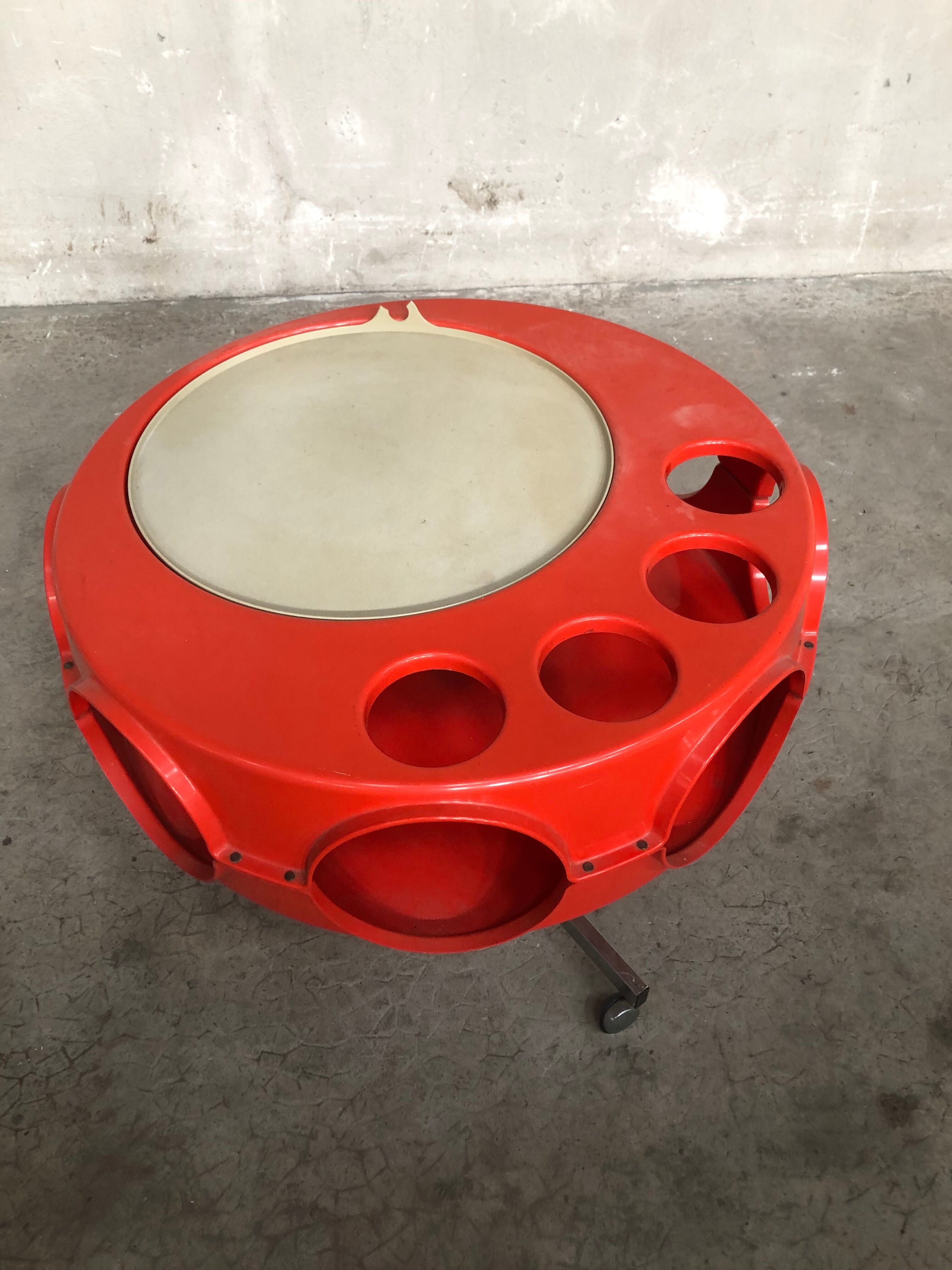 Orange rotobar coffee table design 60/70