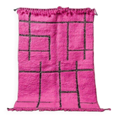 Tapis marocain fait main traditionnelle à motifs rose 200x300 cm