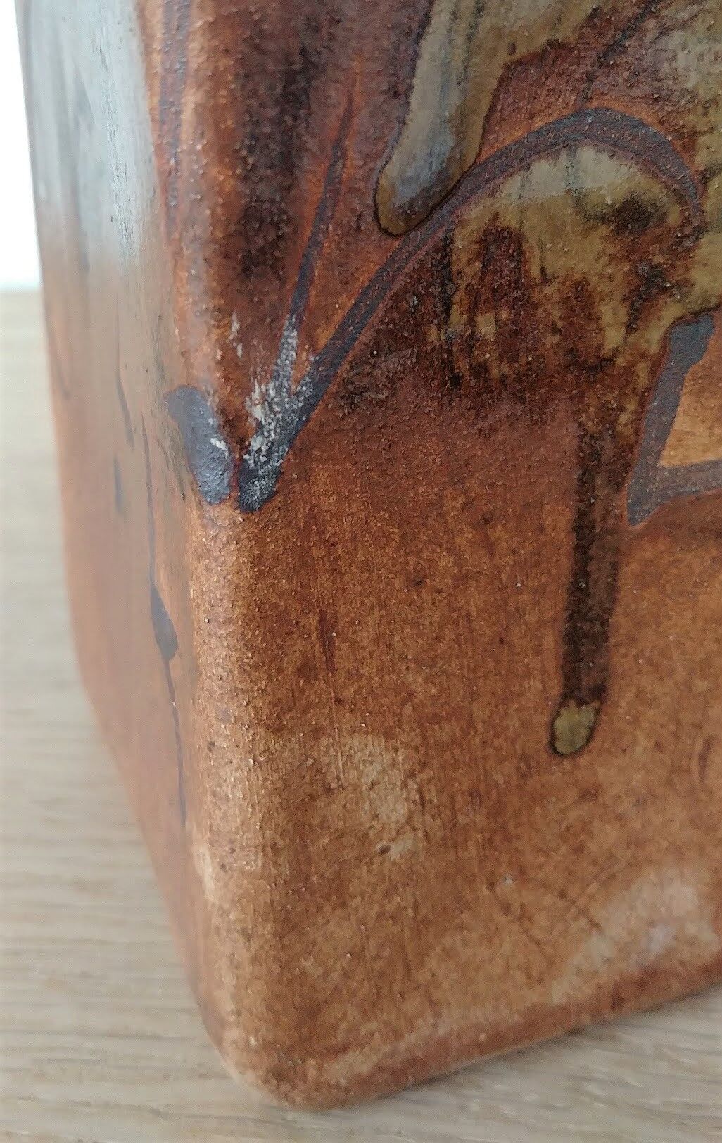 Signed sandstone vase