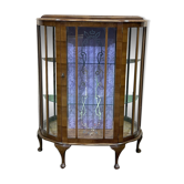 English walnut showcase from the 1930s