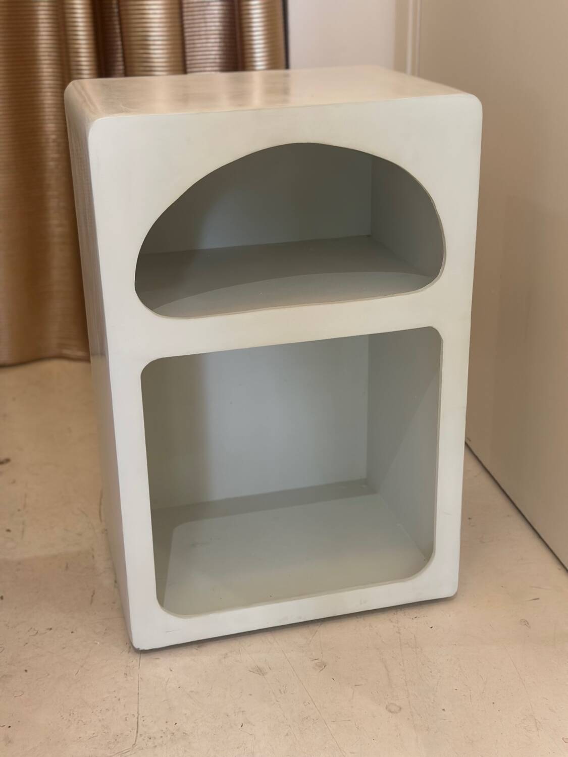 Mykonos Bali style bedside or niche side table in polished concrete