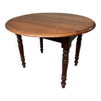 Table ronde ancienne avec 4 rallonges