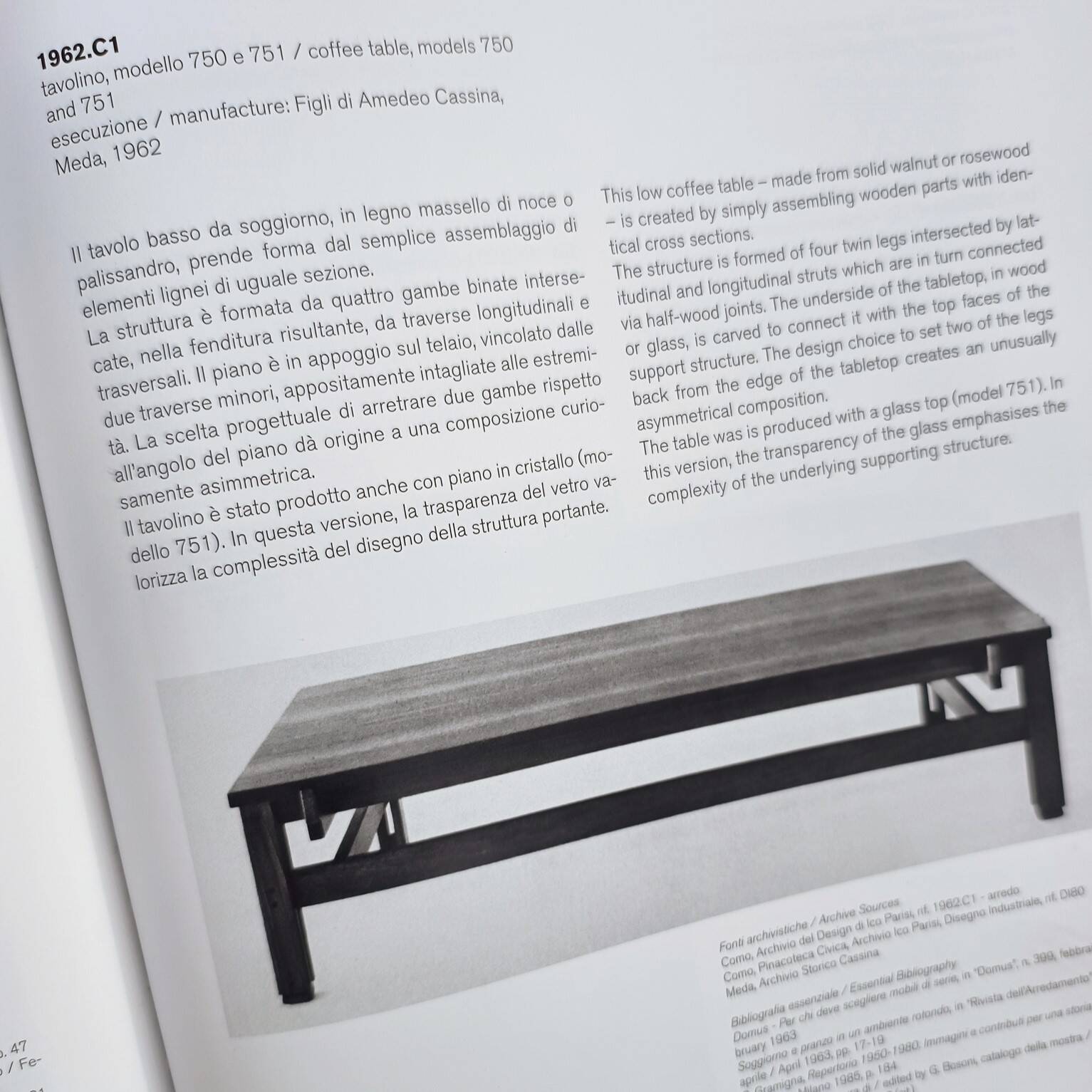 Milieu du siècle 751 mod. table basse ico parisi cassina années 1960