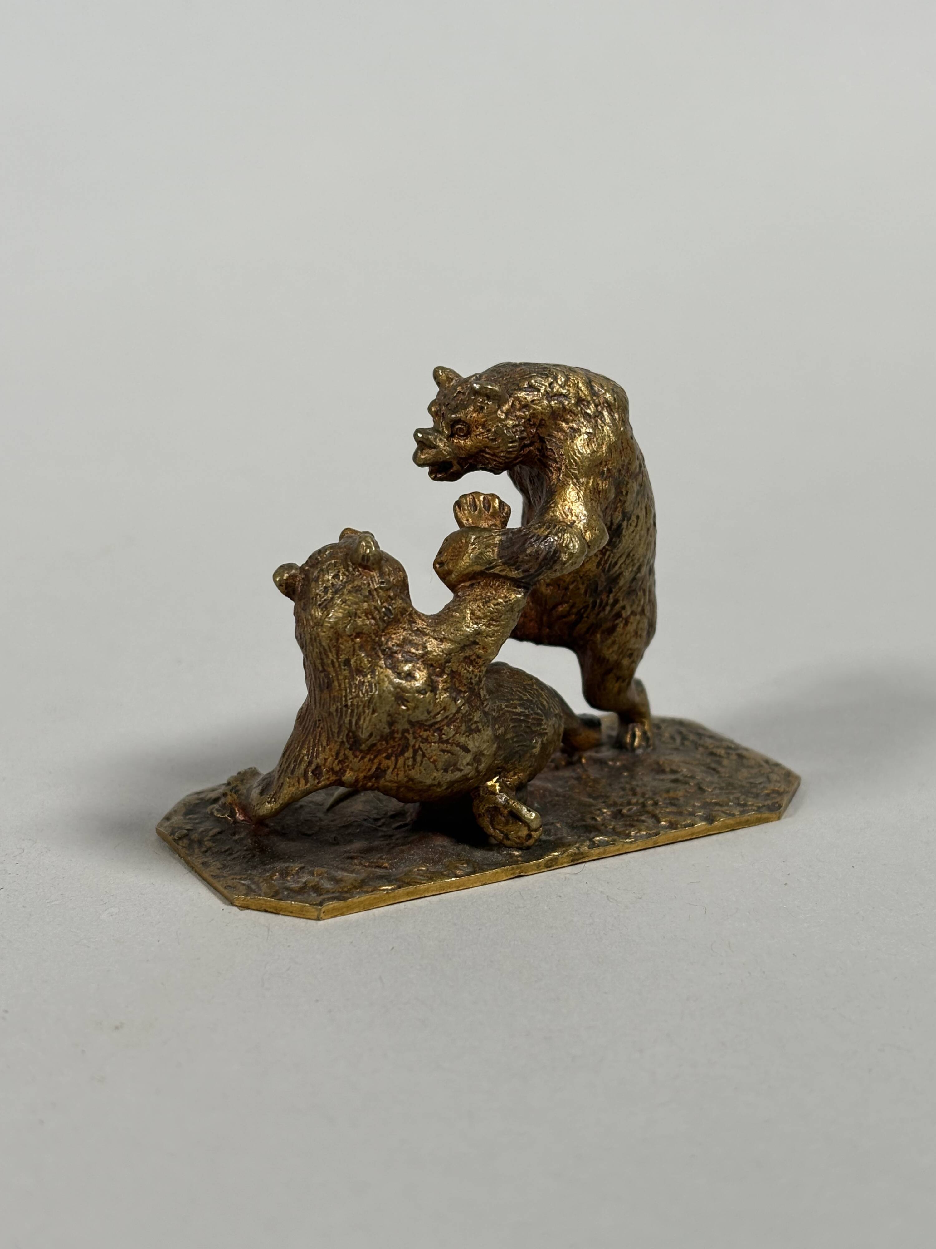 Christophe FRATIN (1801–1864) " Le combat d'ours" sculpture en bronze XIXe