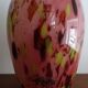 La rochere glassware vase in pink and multi-colored multi-layered glass signed