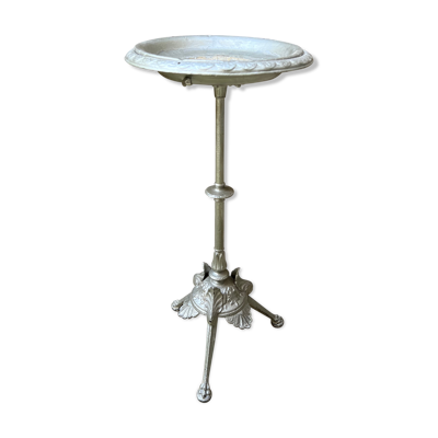 Table d'appoint guéridon porte plante en fonte argenté