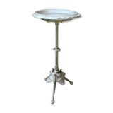Table d'appoint guéridon porte plante en fonte argenté