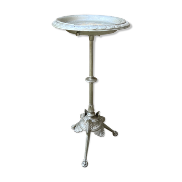 Table d'appoint guéridon porte plante en fonte argenté