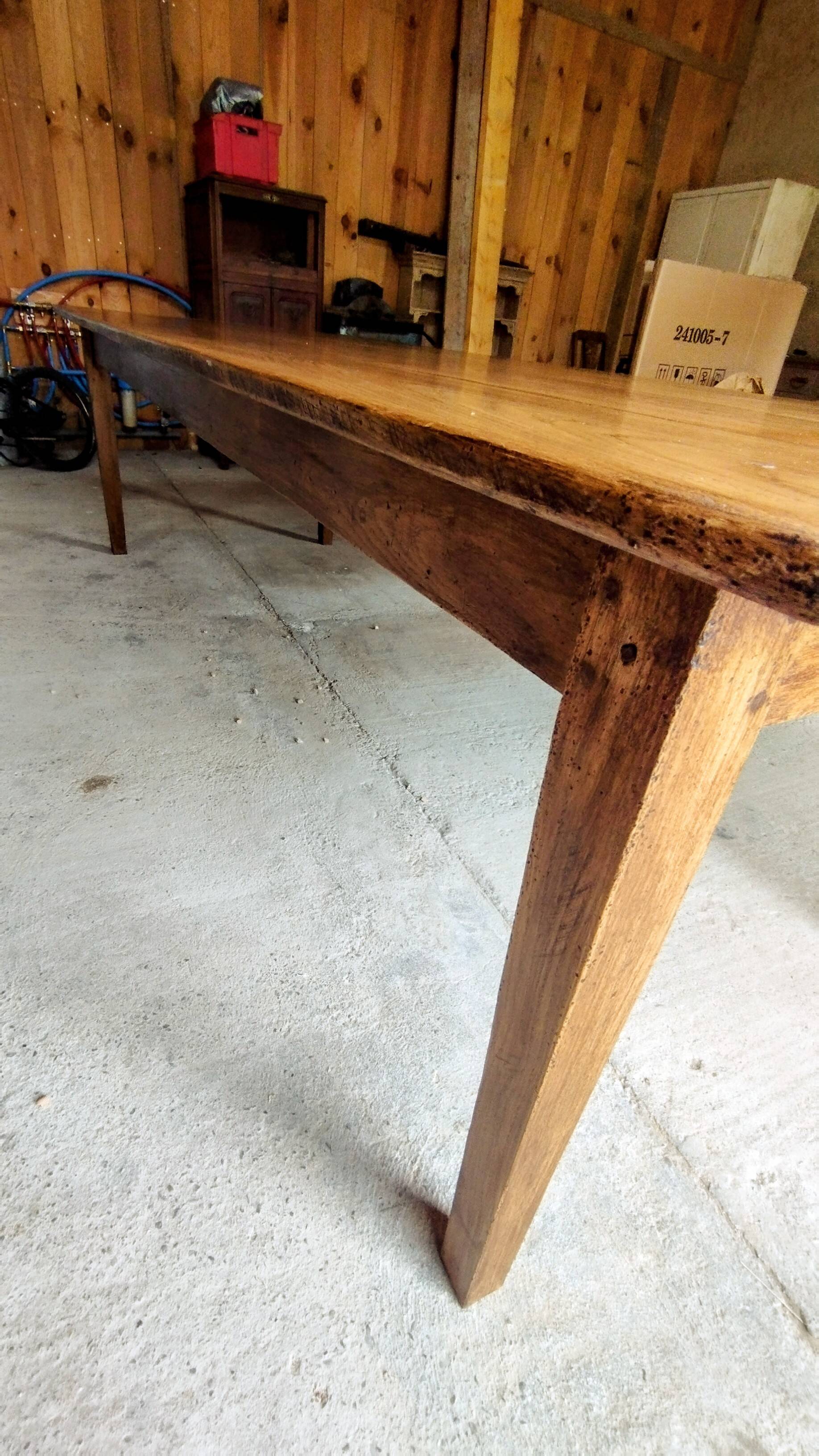 Large solid oak farmhouse table with two drawers 260 cm x 100 cm