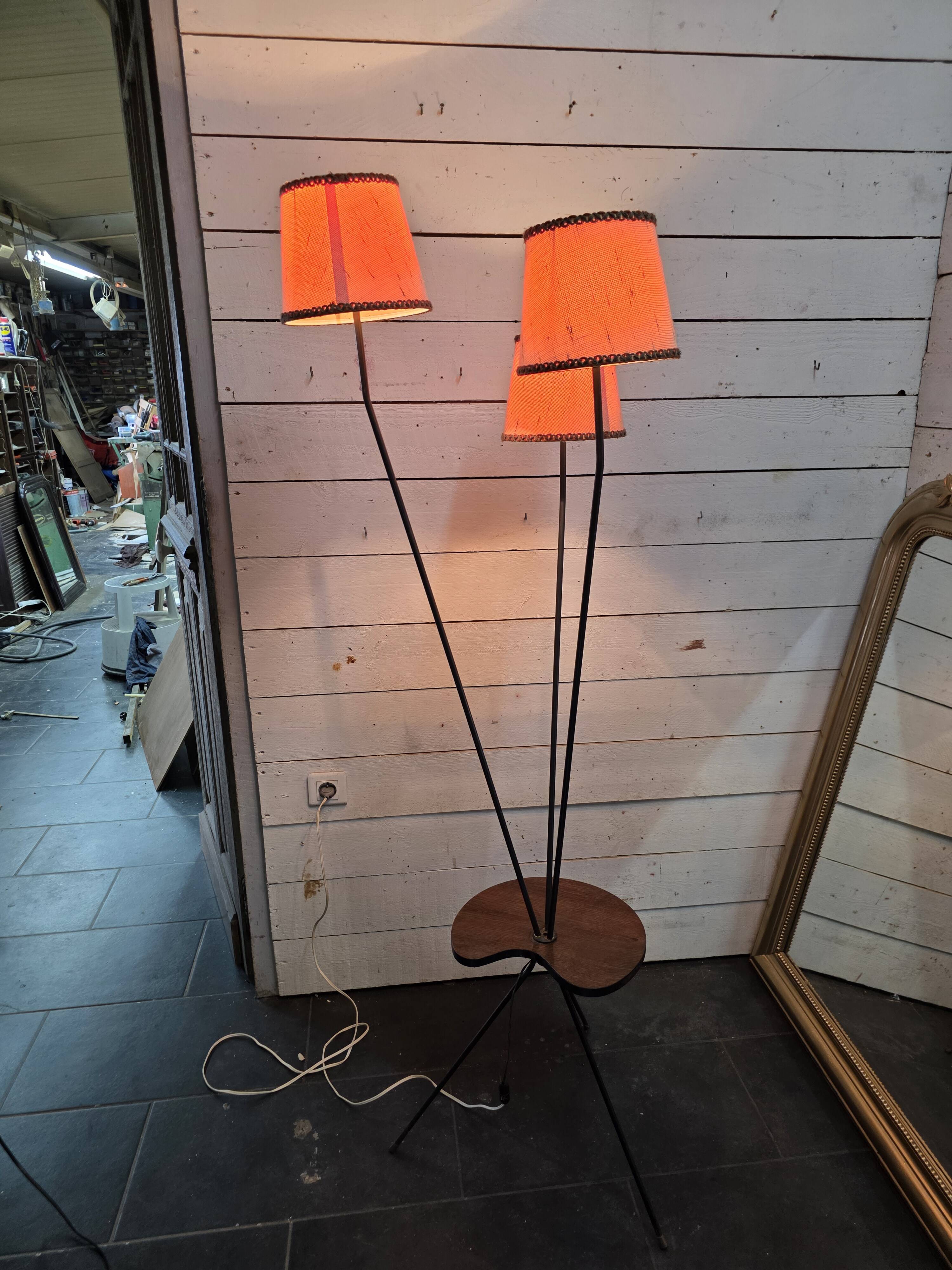 1950s/60s tripod floor lamp with 3 lights.