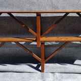 Old farmhouse table 248 cm and its two benches