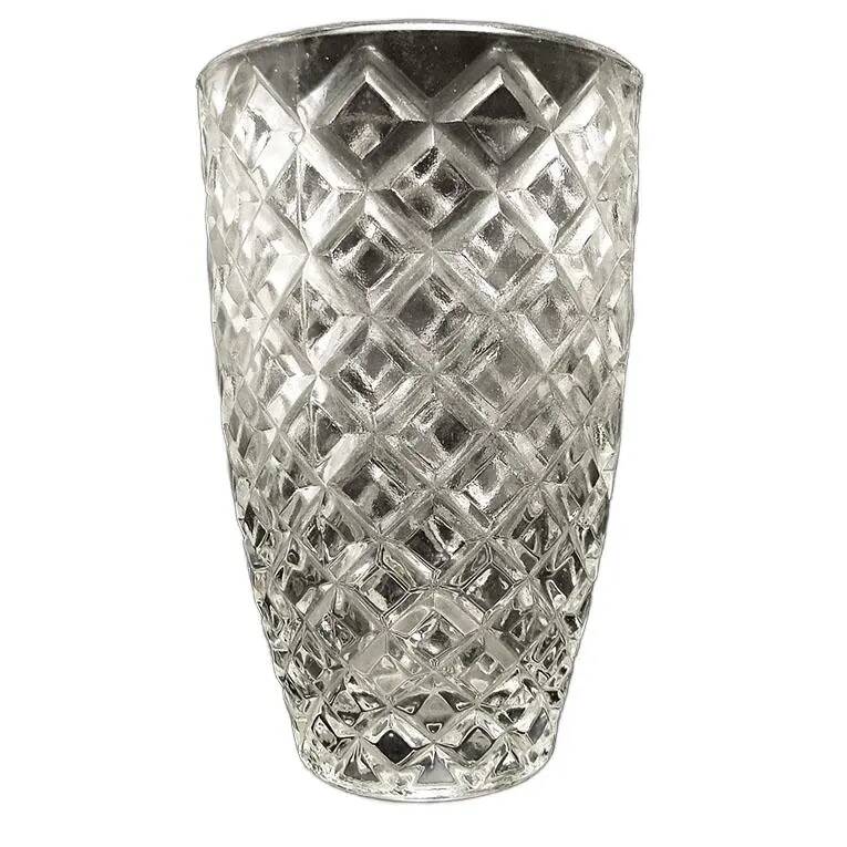 Modernist vase, transparent glass, Poland, 1970s