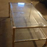 Table basse verre et laiton