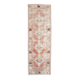 Red & Cream Vintage Persian Runner Rug, 86x265Cm