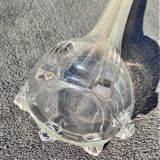 Glass soliflore 40 cm high around 1930 with 6 strips of 3 veins