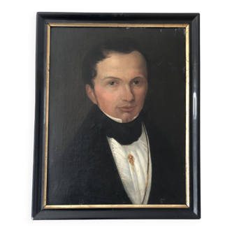 Antique Vintage 19th Century Oil Portrait Painting of a Dutch Gentleman