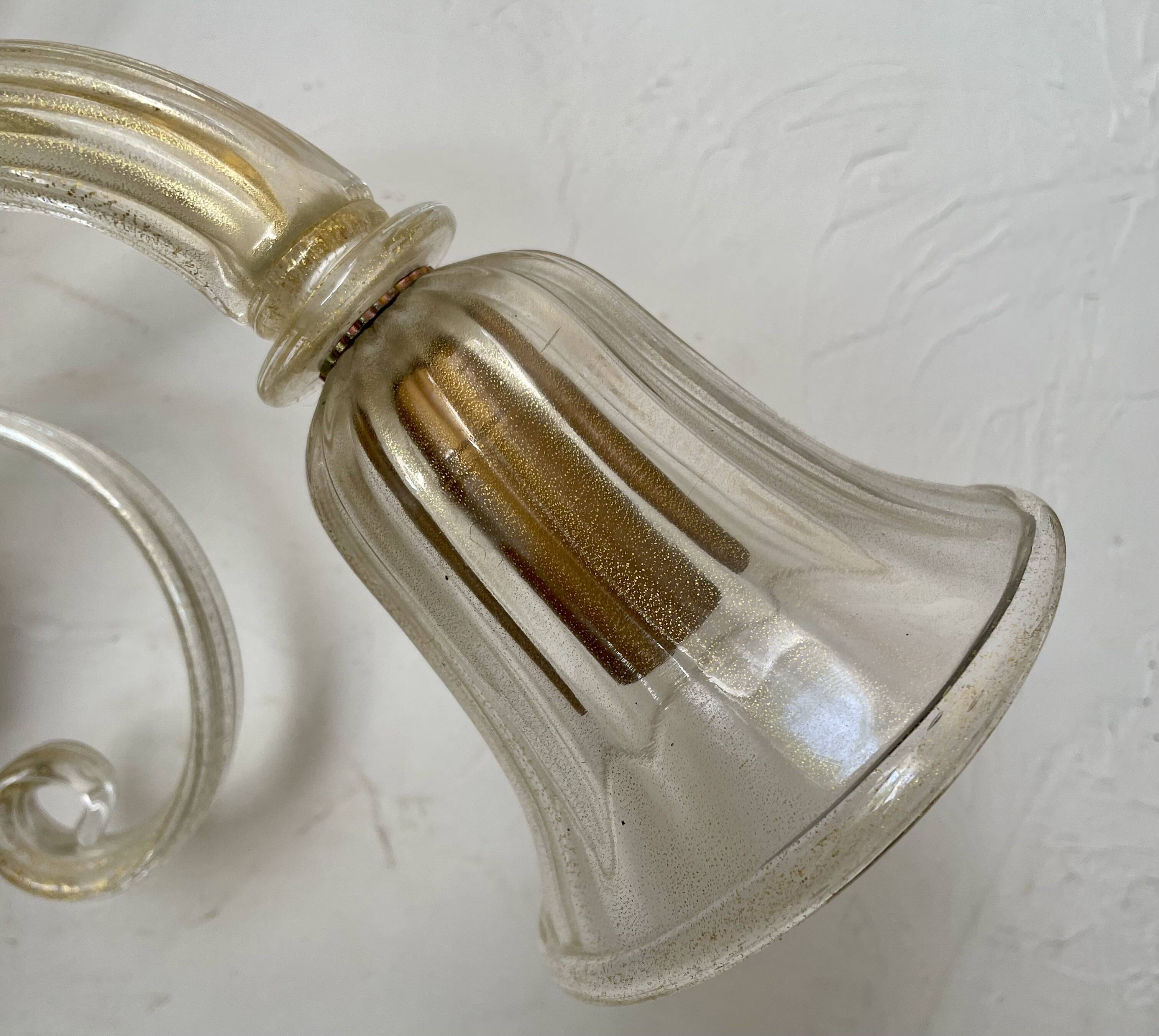 Vintage Murano glass wall lamp