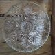 Fruit cup Display Dish stars chiseled Hollow molded glass old vintage