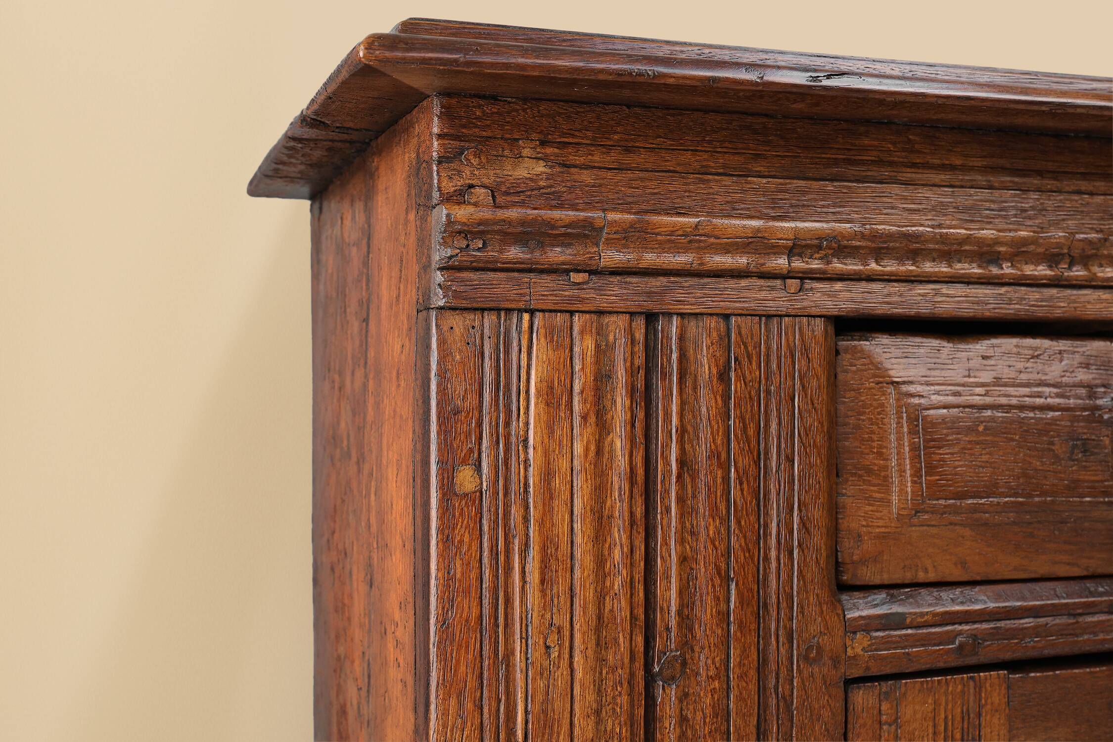 16th Century Belgian hand carved single door cabinet in full oak