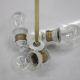 Restored Bauhaus or Art Deco brass chandelier, Czechoslovakia, circa 1930s