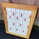 Scandinavian rectangular rounded mirror in pine 40x50cm