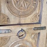 Old brown wooden door