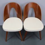 1960s Antonin Suman Pair of Restored Chairs in Walnut Finish