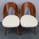 Chaises restaurées en noyer des années 1960 par Antonin Suman
