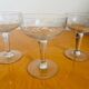 Set of 3 antique floral decoration champagne glasses
