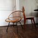 Rattan shell chair and metal feet