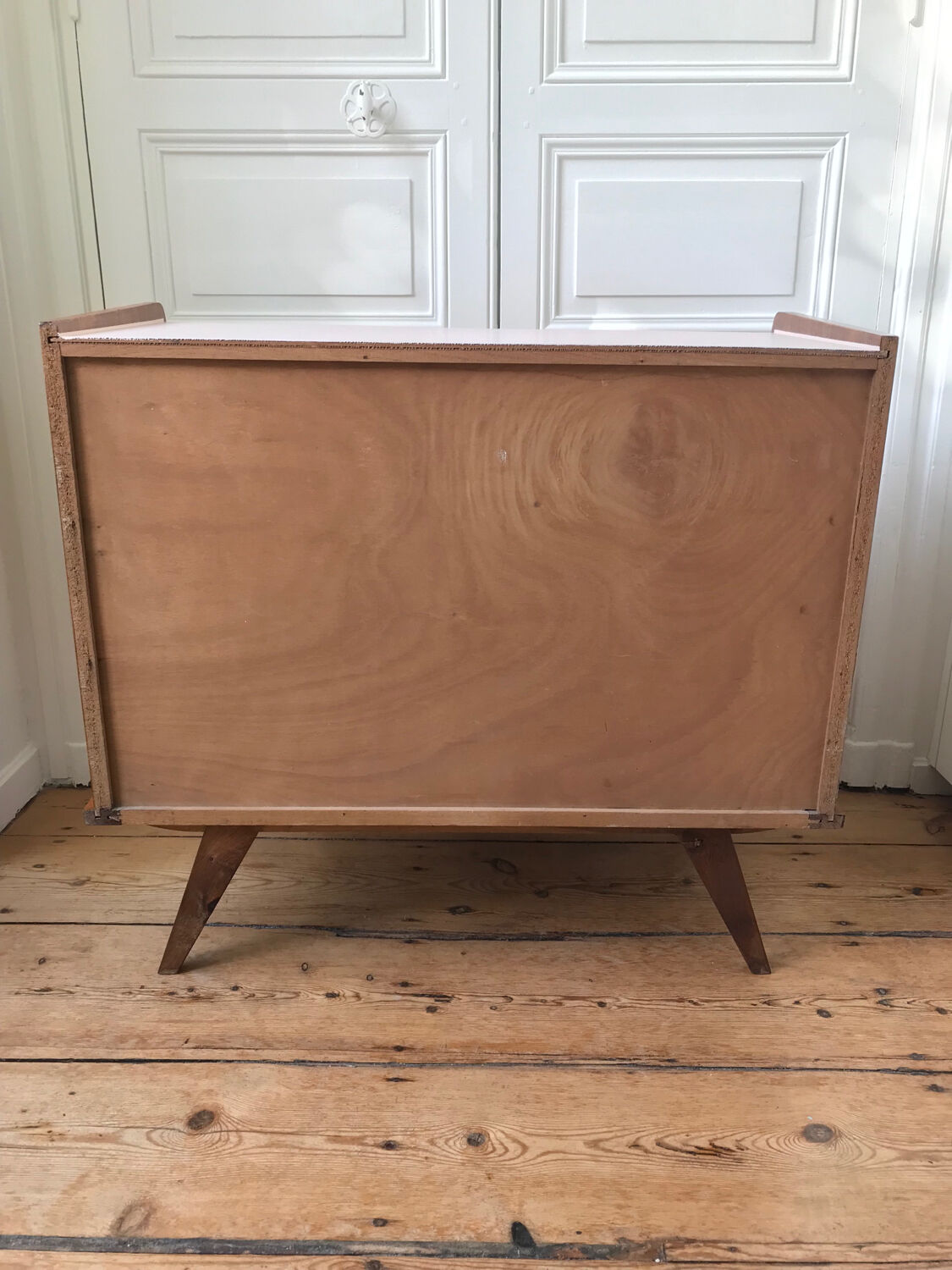 Vintage chest of drawers revisited in Setting Plaster from Farrow & Ball