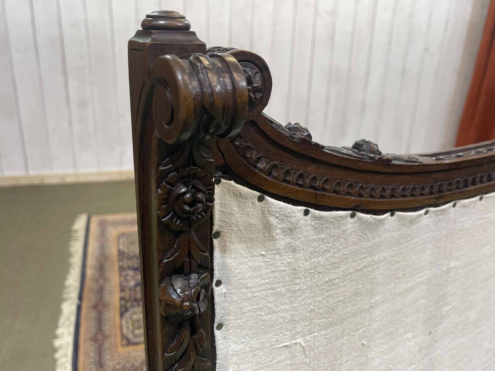 Walnut fireplace screen from the early 20th century