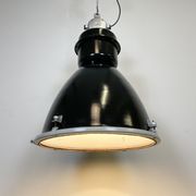 Black industrial factory lamp with clear glass cover from elektrosvit