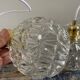 Set of two vintage electrified glass pendant lamps