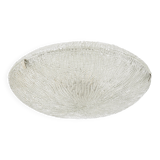 Mid-century Textured Glass and Nickel Kalmar Discus Chandelier, Austria, 1950s