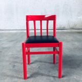 Mid-Century Modern Design Red Dining Chair Set, Belgium, 1960s, Set of 6