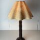 Lampe de table française en bois tourné dans le style de Charles Dudouyt, années 1950