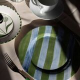 Set of 4 hand-painted ceramic dinner plates