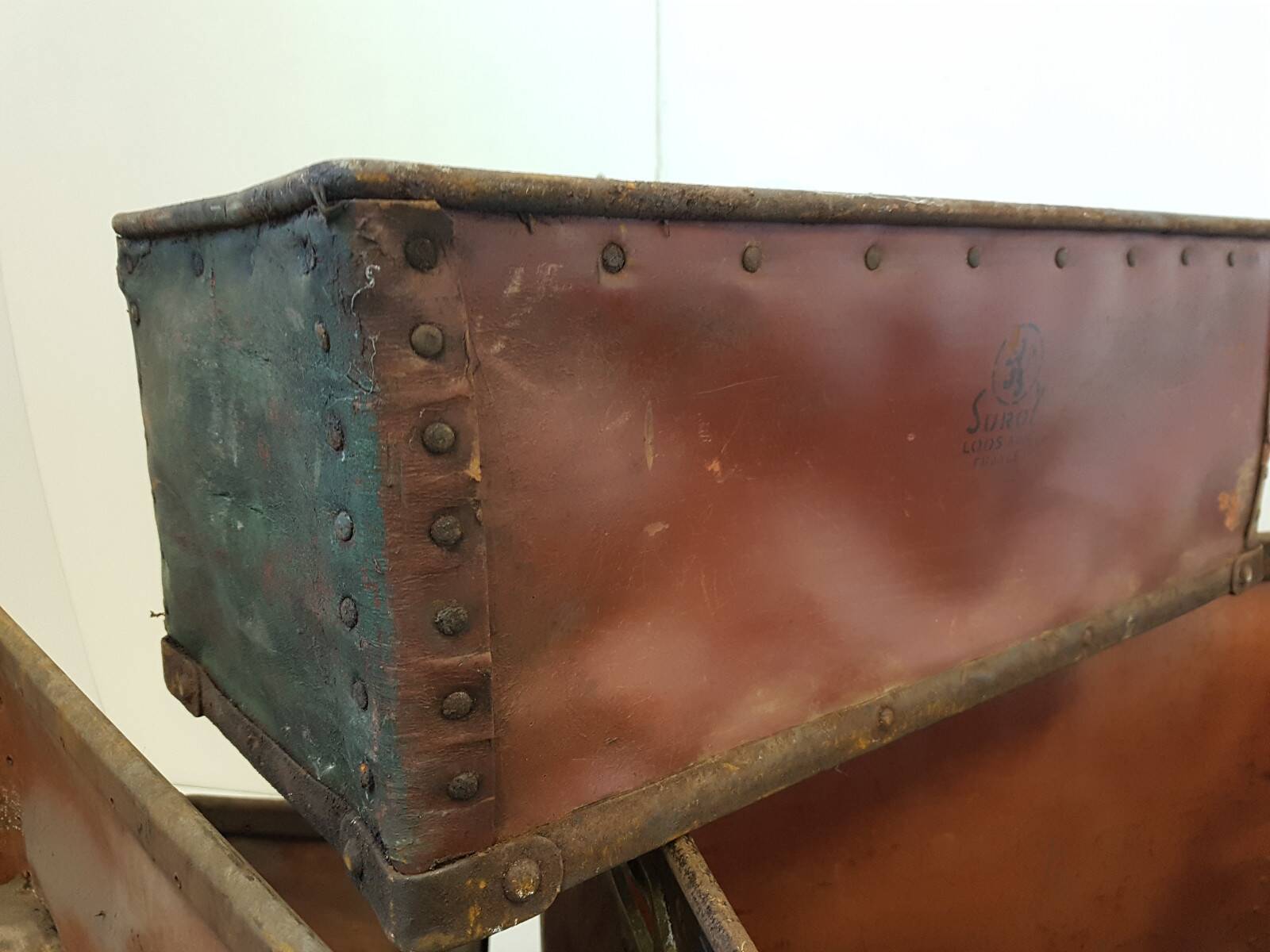 Batch of 11 storage bins suroy industrial loos france vintage 1950