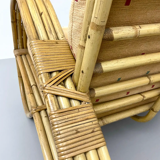 Chaise longue en rotin, bambou et tissu, France, années 1960